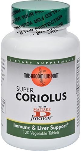 Mushroom Wisdom Super Coriolus con Maitake D Fracción - 120 Tabletas