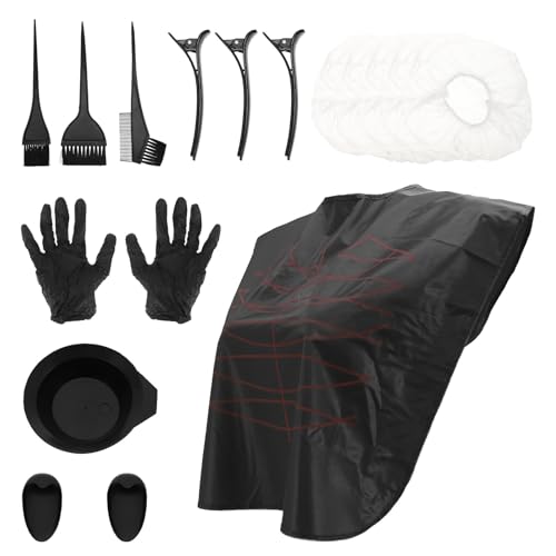 Hohopeti Set Teñido Cabello 9 Piezas para Uso Profesional y Personal Peine para Teñir Cabello Herramientas Prácticas para Peluquería Kit Completo para Coloración en Casa Color Aleatorio