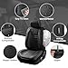 CAR PASS Nappa Leather Car Seat Covers Front Seats, Luxury Seat Protector for Cars, Waterproof Anti-Slip Seat Cushion Armrest Compatible Airbag Universal for Sedan SUV Pick-up Truck Automotive, Black