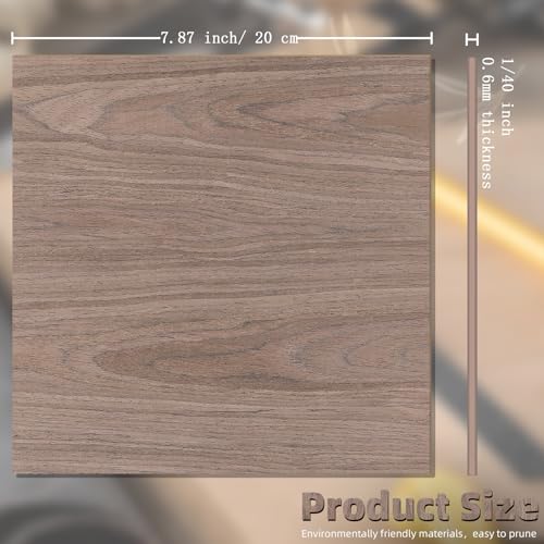 Image of GSCIT Club 10 PCS Wood Veneer, 8 inch x 8 inch Birch, Oak, Maple, Walnut and Red Oak Wood Edge Banding Pre-glued Flexible, Veneer Tape Banding