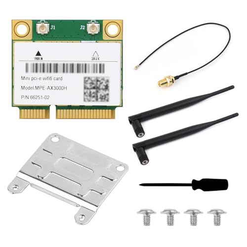 Waveshare Wireless MINIPCIE AX200 NIC, Compatible con Linux, Windows 10/11, Wi-Fi 6 Gigabit de Doble Banda, Estándar 802.11AX, Bluetooth 5.2 miniatura 1