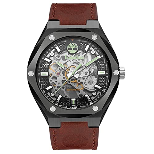 Montre automatique pour hommes Timberland Alburgh au design squelette robuste en acier inoxydable