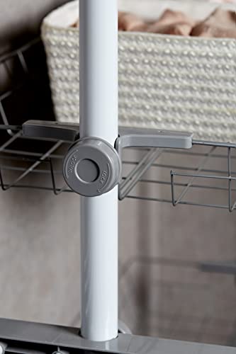 Wenko, White Garment, Adjustable 2 Storage Shelves, Clothing Rack, Dimensions 64.6-84.7 X 65-118.1 X 15 #TOP6