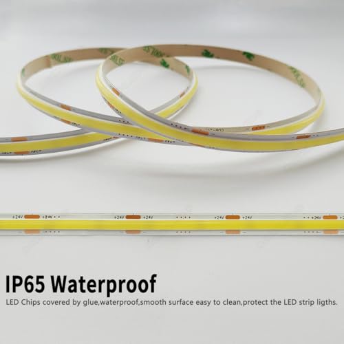 Image of COB LED Strip Light,32.8ft /10m 3120LEDs 24V 100W 12000Lumens Ultra Bright,CRI90+ Waterproof Flexible LED Tape Light for Home Office Festival DIY Outdoor Lighting (Daylight White 6000-6500K)