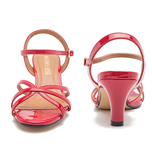 Image of MAIERNISI JESSI Unisex Men's Women's Strappy Sandals, Kitten Heel, Slingback, Open Toe, Dress Shoes