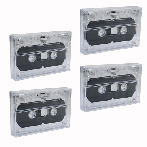 Bntyok 4Pcs Blank Cassette Tape with Boxes 30 Mins / PCS Blank Tape Magnetic Audio Tape Recording Player for Speech Music Recording Standard Cassette