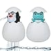 MOOKLIN ROAM Giocattoli da Bagnetto Bambini, Confezione da 2 Giochi da Bagno a spruzzo dacqua Uovo Galleggiante, Migliori Gioco Educativi di Bagno, Giocattoli d'Acqua (Pinguino / Dinosauro)