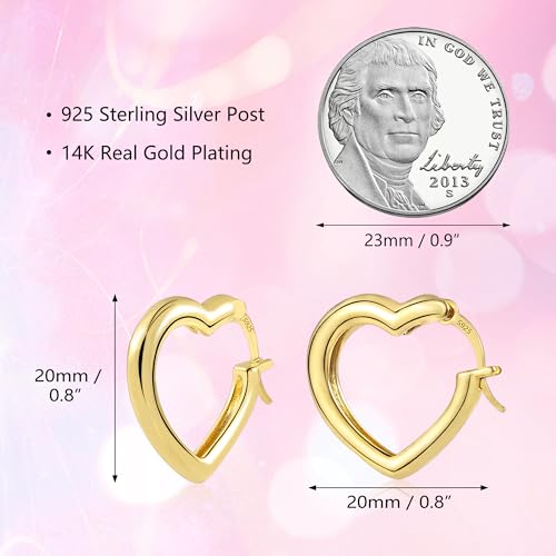 925 Sterling Silver Small Heart Hoop Earrings for Women Girls Hypoallergenic Silver Heart Hoops Earrings Lightweight Girl Earrings3