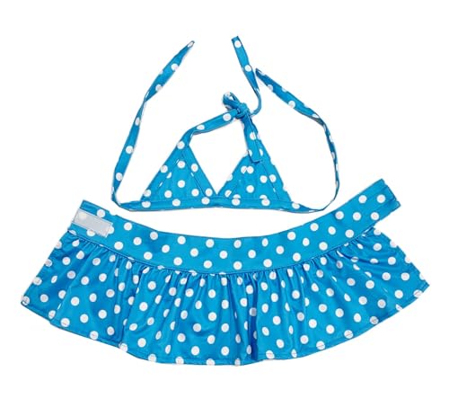 Image of Dog Bikini Swimsuit Summer Puppy Bathing Dress Beach Clothes Cat Costume for Puppy Dog Cat (XS, Blue Polka dots)