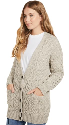 Ireland 100% Supersoft Merino Wool Boyfriend Cardigan Long Sleeve for Women