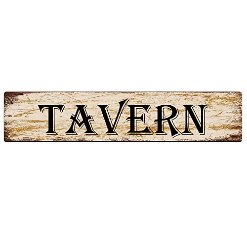 KILSPU Tavern Sign Vintage Metal Sign Retro Metal Plaque Bar Pub Poster Wall Art Decor Tin Sign 4x16 in / 10x40 cm