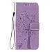 Produktbild TOPOFU Flip Folio Hülle für Samsung Galaxy A52 5G, Schutzhülle PU/TPU Leder Klapptasche Handytasche 3D Baum Muster Design, mit Ständer und Kartenfächer, Handyhülle (Lavendel)