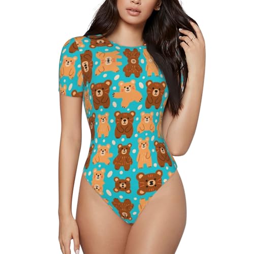 One Piece Swimsuit for All Women Crewneck Swimwear Monokini Bathing Suit