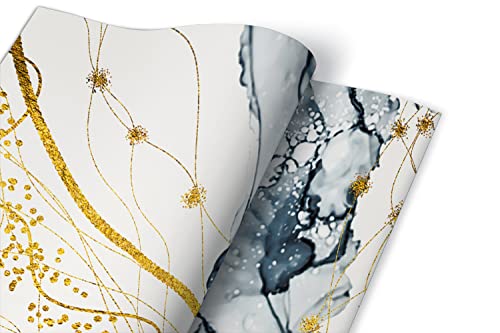 Lámina adhesiva 100x50cm de mármol de imitación para estante y cómoda 3