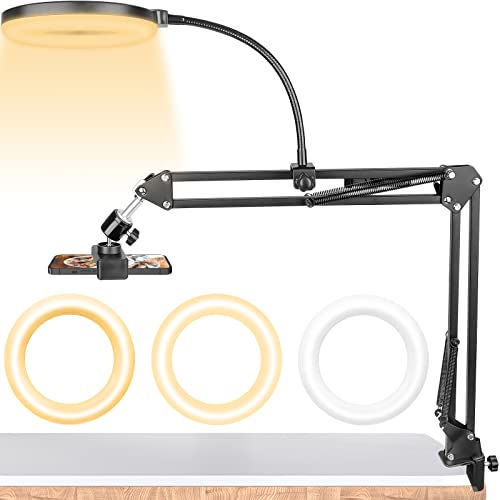 Soporte superior para móvil con luz para evitar sombras en grabaciones de manualidades
