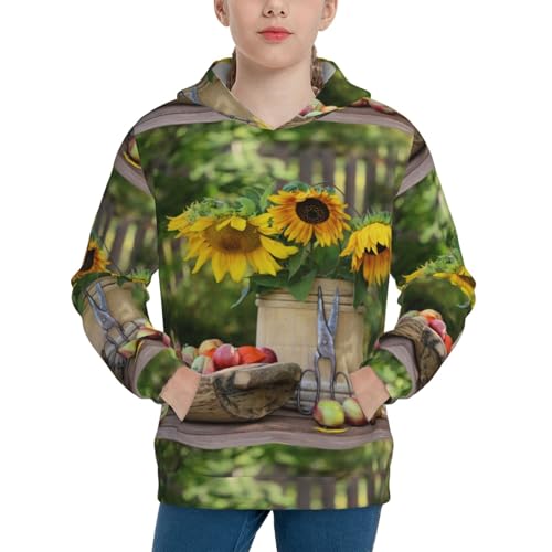 Vintage Wooden Bucket Kid Hoodies Boys Sweatshirts Girls Pullover with Pocket