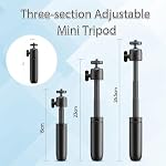 ULANZI MT88 Petit trépied à caméra, Mini 3-in-1 Selfie Stick w Sac à dos Etui de fixation, 3-Sect Pôle de voyage portatif réglable pour caméra d'action Luna DJI Pocket3 Insta 360 X5 Xtra Muse