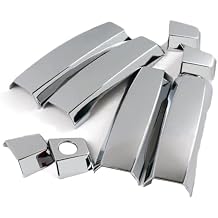 W-POWER, Chrome Exterior Door Handle Cover Set of 4, Compatible with 2004-2015 Nissan Titan Armada ABS Reflective Door Handle Bowl Covers Chrome