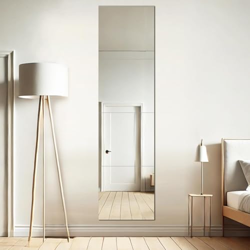 【どこでも貼れる割れない鏡】割れない 鏡 全身鏡 姿見鏡 壁掛け ミラー 壁掛け 浴室 便利 穴あけ不要 軽量 (22cm×22cm×4枚)