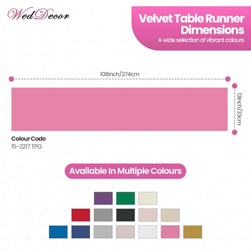Chemin de table velours rose pour reussir la decoration de table de fete - 3