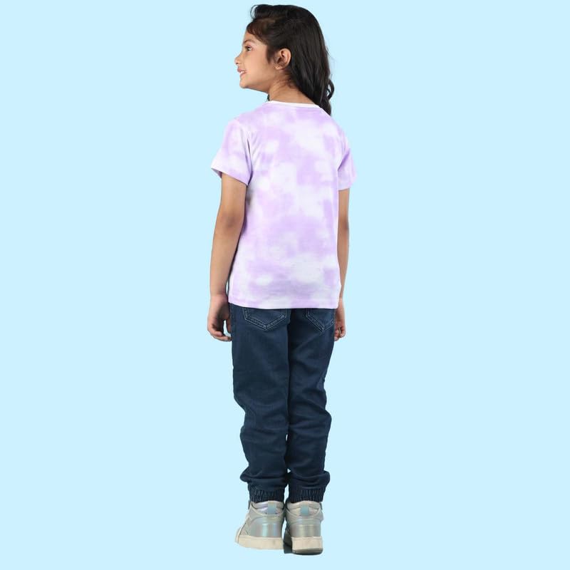 Nusyl NUGTDTSH0223.20 - Camiseta de viaje con estampado de teñido anudado para niñas