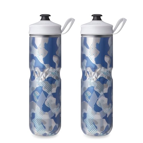 Image of HydraPak | Polar Bottle - Polar Sport Insulated Water Bottle 2-Pack - BPA-Free, Sport & Bike Squeeze Bottle with Handle (Contender Blue, 700ml / 24oz)