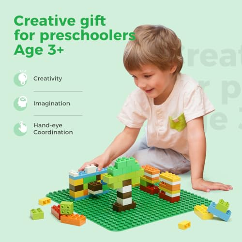 Image of Classic Baseplates Building Plates-10 inch x 10 inch Building Boards,100% Compatible with All Major Brands and Activity Table, Creative Platforms Mats for Toy Bricks (Sand Green Gray Blue, 16 Pack)