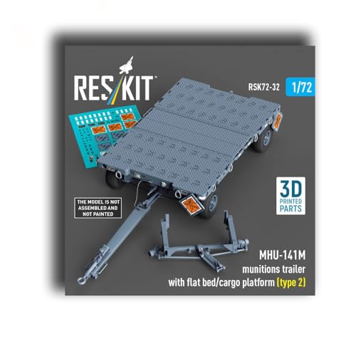RSK72-0032 1/72 MHU-141M Trailer with Flat Bed/Cargo Platform (Type 2) (3D Printed Model kit) Scale Model/Replica R-eskit
