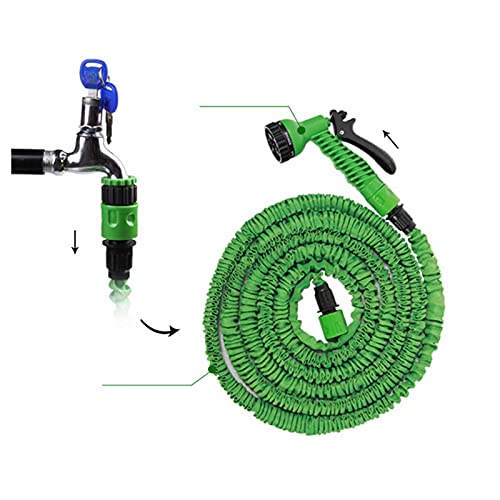 Slang HMOS 25-200FT Uitbreidbare magische flexibele tuinslang met spuitpistool voor het waterglas van de tuin nieuwe… - Afbeelding 3