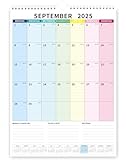 Saiwiimody Wandkalender 2026 groß 43 x 31 cm Kalender September 2025 bis Dezember 2026 Bunter Famillienplaner mit Ferien Monatskalende Jahreskalender Planung für Zuhause, Büro und Familie 