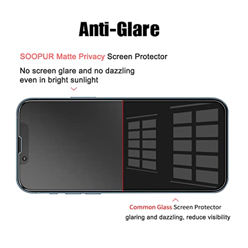 Soopur 2-Pack Matte Privacy Screen Protector For Iphone 13 Pro Max/Iphone 14 Plus, Anti-Glare Anti-Spy Scratch Resistant Tempered Glass Film, Rounded Edge Full Coverage, Smooth & Sensitive Touch #TOP2