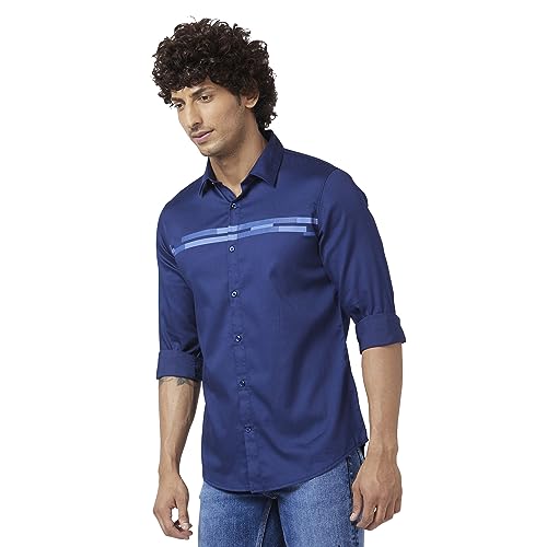 Image of Spykar Men's Regular Fit N /A Full Sleeve Solid Casual Shirts