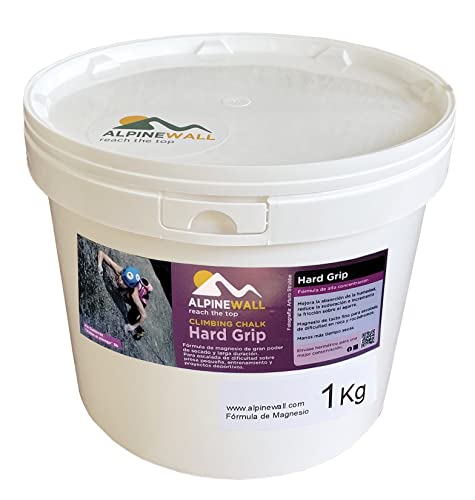 Magnesio Hard Grip 1Kg, para escalada deportiva de dificultad sobre canto pequeño, bloque y rocódromo.
