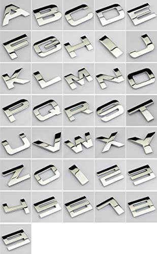 Newlopo - Adhesivos decorativos de metal plateado con letras y dígitos