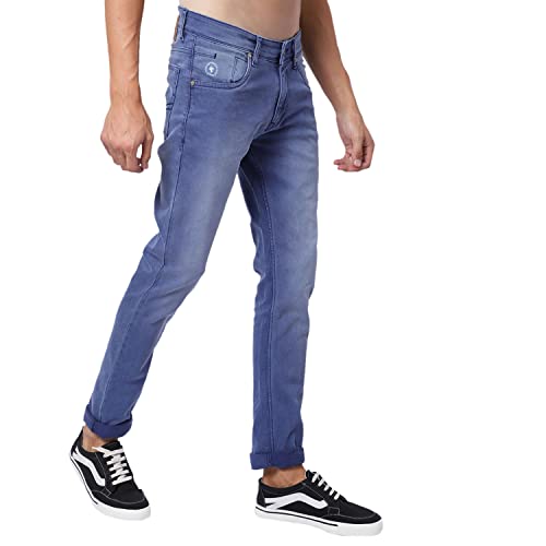 Image of Cantabil Men Blue Cotton Regular Fit Casual Jeans (P MDNM00165 Beige)