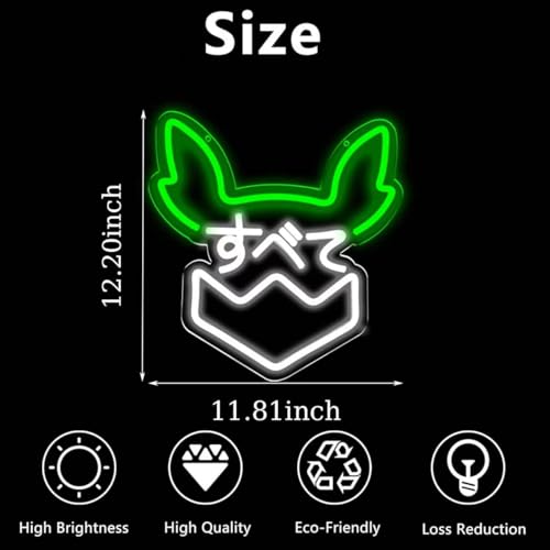 Image of Anime Bunny Neon Sign LED Rabbit Neon Signs for Wall Decor, Dimmable Gaming Neon Light for Bedroom Bar Man Cave Kid Room Japanese Decoration Gifts for Kids