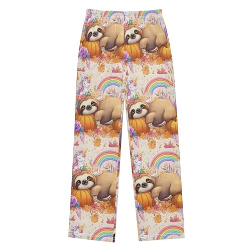 Pajama Pants Sleep Pants Pumpkin Sloth Unicorn for Age 6-14