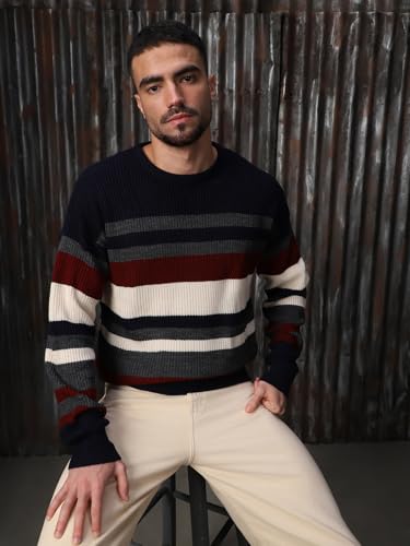 Image of High Star Men Acrylic Knitted Regular fit Round Neck Full Sleeves Sweaters 30