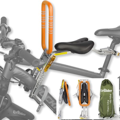 UrRider Child Bike Seat, Front Mount Kids Bike Seat,Fit Mountain Bikes, Cruiser Bikes, Folding Bikes, Ultra Light,Portable, Tool-Free, Quick-Release,Toddler Bike Seat for Baby 2-6 Years(up to 60lbs)