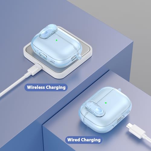 Image of Clear Case for Airpods Pro 3 Case 2025 Women, VISOOM Clear New Apple AirPods iPods Pro3 Cases Proctetor Cover Cute Transparent Air pods Ipod Pro 3rd Gen Cases With Lock /Keychain /Cleaning Kit for women