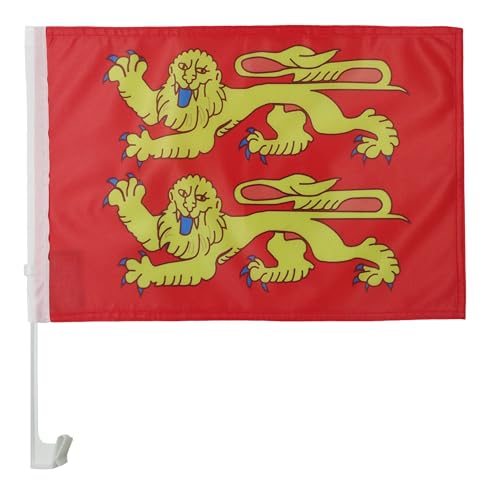 AZ FLAG - Drapeau Basse-Normandie Pour Décoration Voiture Avec Attaches En PVC Et Système d'Accroche - Car Flag Bas-Normand - France - 100% Polyester - 50g -...