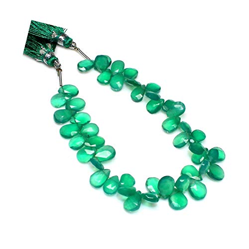 Perles Onyx Vert poire facettées pour créer vos boucles d'oreilles bohèmes chic