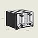 bella 4 Slice Toaster with Auto Shut Off, Extra Wide Slots & Removable Crumb Tray and Cancel, Defrost & Reheat Function, Toast Bread & Bagel, Black