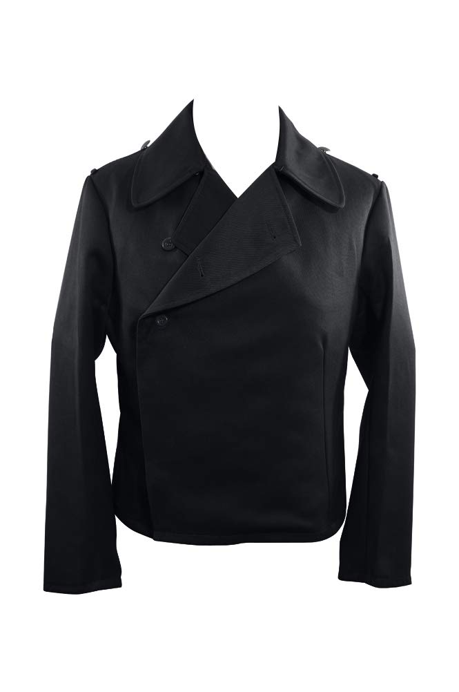 Militaryharbor Men's Black Wwii Ww2 German Heer Panzer Em Gabardine Wrap Jacket-S