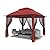 11'X11' Outdoor Gazebo, Pop Up Patio Gazebo with 4 Sidewalls Mosquito Netting, Heavy Duty Gazebo Canopy Tent with Double Air Roofs for Backyards, Patios, Decks, Gardens, Parks (Red)