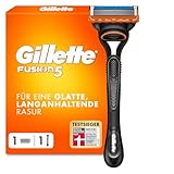 Gillette Fusion 5 Nassrasierer Herren, TESTSIEGER VON GILLETTE BEI STIFTUNG WARENTEST Rasierer + 1 Rasierklinge, mit Gleitstreifen für eine gründliche Rasur