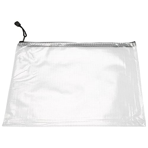 Yuemsh 12 StüCke ReißVerschluss Aktentasche A4 ReißVerschluss Gittergewebe Tasche Brettspiel Aufbewahrungstasche PVC Aktentasche BüRobedarf Aufbewahrungstasche (34CMx24CM) Cover