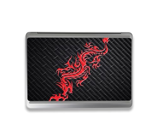 Image of MightySkins Carbon Fiber Skin Compatible with Microsoft Surface Laptop Studio 2 (2023) Full Wrap Kit - Red Dragon | Protective, Durable Textured Carbon Fiber Finish | Easy to Apply | Made in The USA