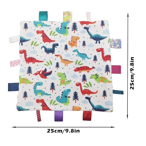 Image of Inchant Baby Security Blanket with Tags - Soft Appease Towel for Newborn Toddlers, Dinosaur Pattern