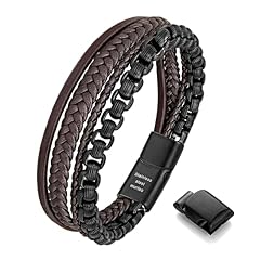 Brown Leather&Black Chain